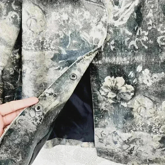 Chico's Floral Camo Printed Women's Blazer Size 2/12 2558 - Picture 7 of 9